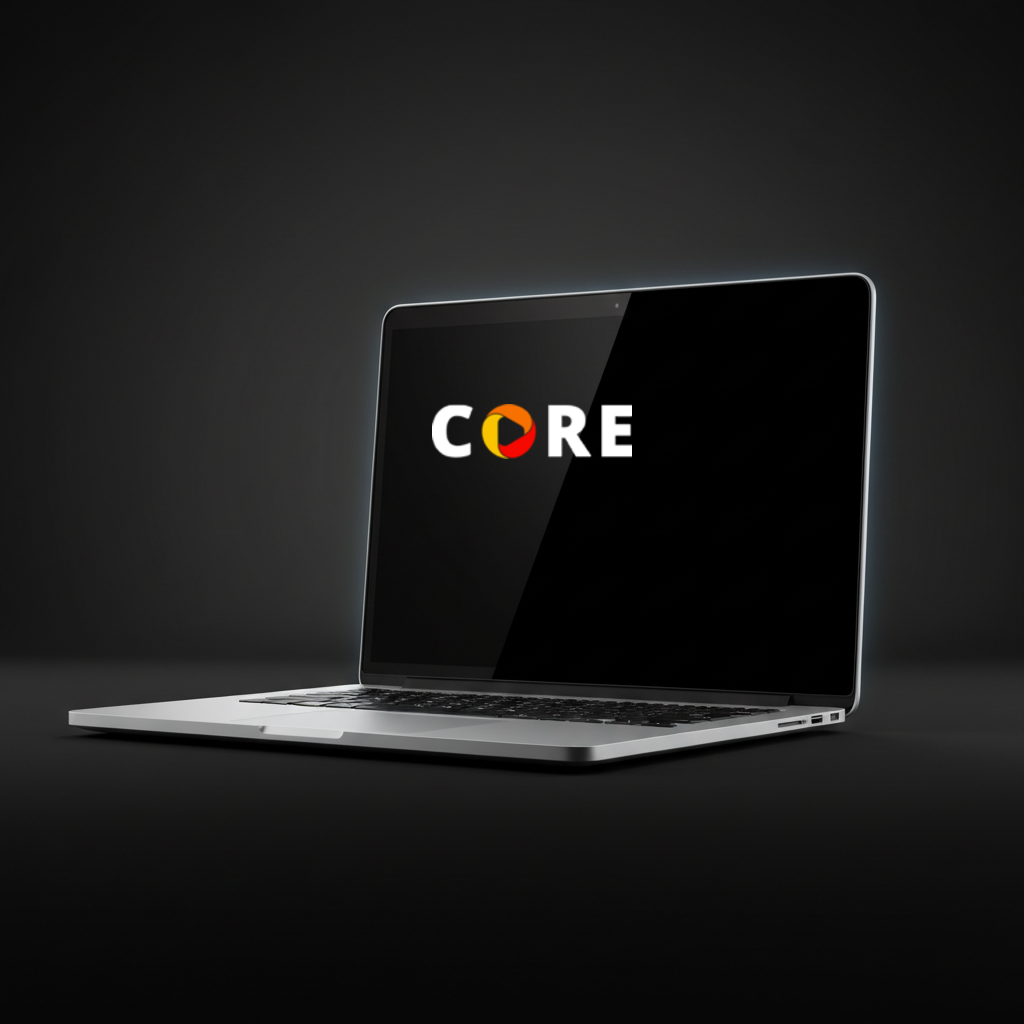 Notebook exibindo Core Play IPTV