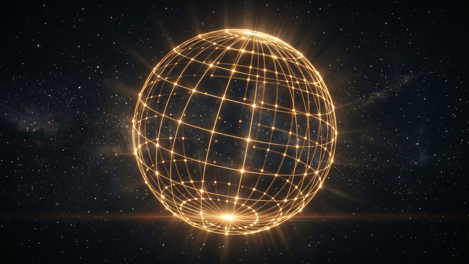 Globo de luz dourada representando canais internacionais ao vivo